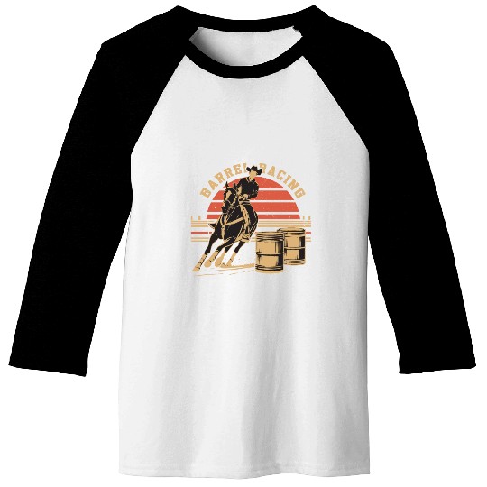 Retro Themed Barrel Racing Gifts Baseball Tees
