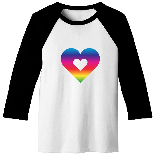 Rainbow Heart Homosexuality LGBT Love Baseball Tees