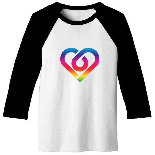 Rainbow Heart Homosexuality LGBT Love Baseball Tees