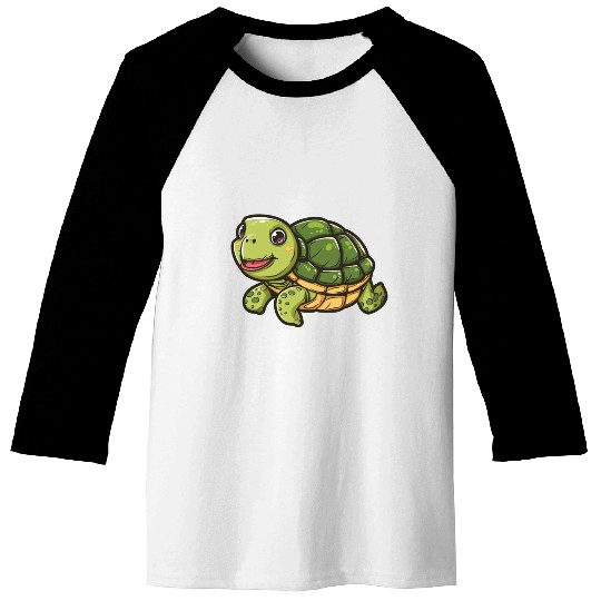 Happy Turtle With A Big Smile Baseball Tees