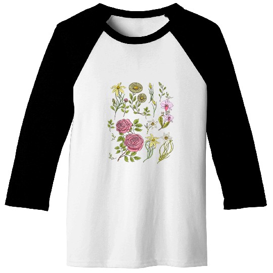 Flowers Cottagecore Mushroom Indie Clothes Baseball Tees