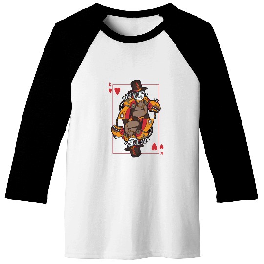Panda Steampunk Card Game Heart King Poker Baseball Tees