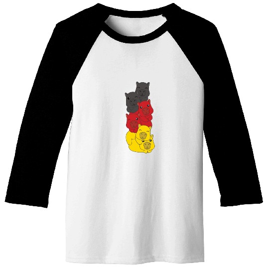 German Flag Capybara German Germany Baseball Tees