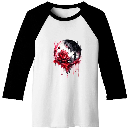 Creepy Roses Baseball Tees
