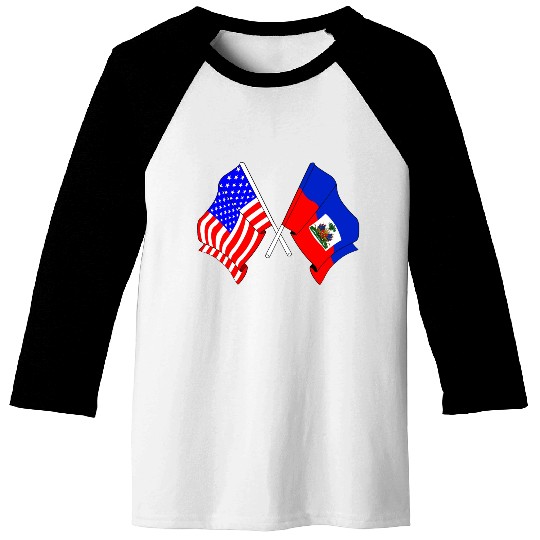 USA flag USA, Haiti flag Baseball Tees