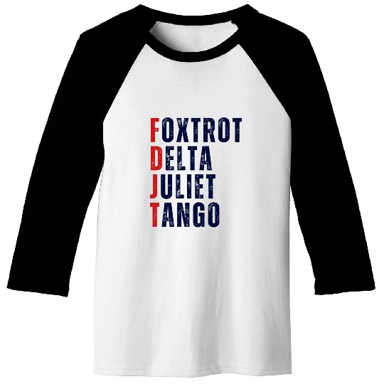 FOXTROT DELTA JULIET TANGO WHITE Baseball Tees