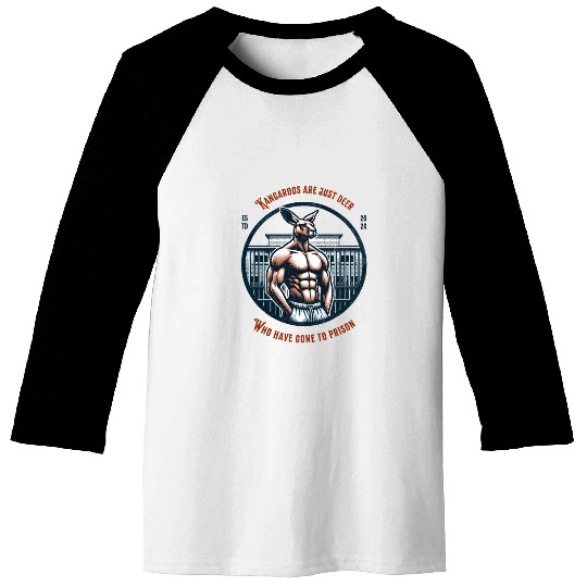 Kangaroo in prison funny Baseball Tees australia design