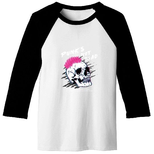 Punks Not Dead - Skull Punk Rock Music - Old Baseball Tees