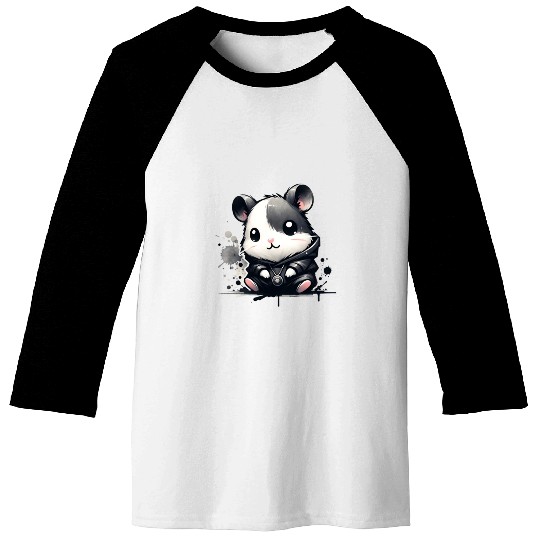 Charcoal Hip Hop Hamster Baseball Tees
