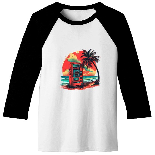 Retro Soda Machine Beach Baseball Tees