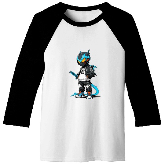Chibi Dragon Ninja Character Baseball Tees