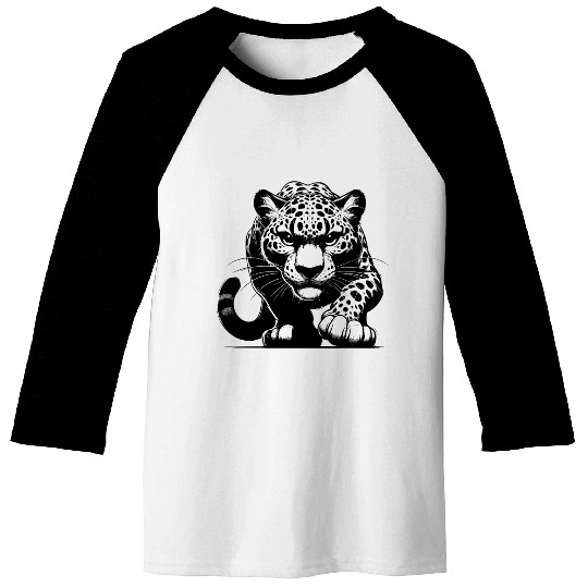 Elegant Wild Leopard On The Hunt Baseball Tees