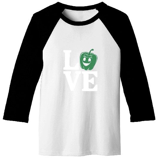 Bell Pepper Love Green Baseball Tees