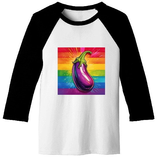 LGBTQ Eggplant Baseball Tees