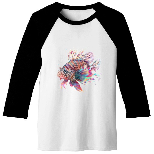 Neon Lion Fish Baseball Tees