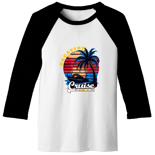 Summer Vacation Cruise Mode On Vintage Retro Baseball Tees