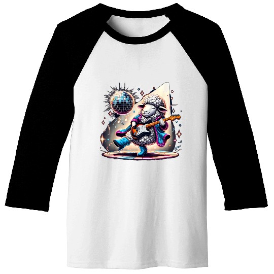 Disco Ball Guitar Sheep Baseball Tees