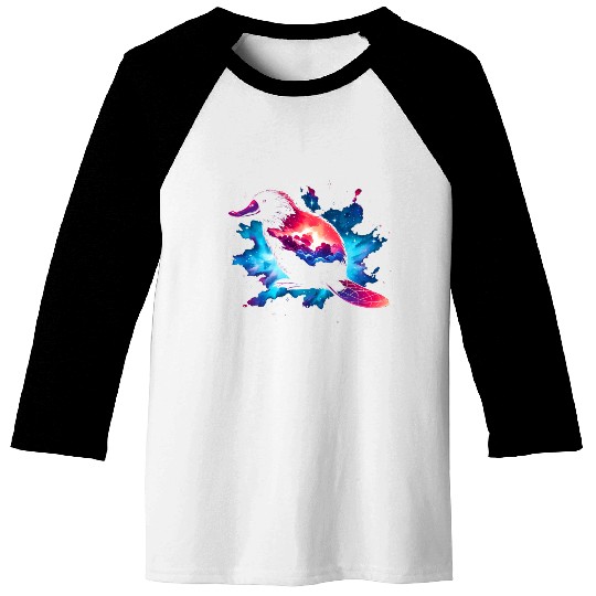 Cool Platypus Galaxy Space Art Baseball Tees