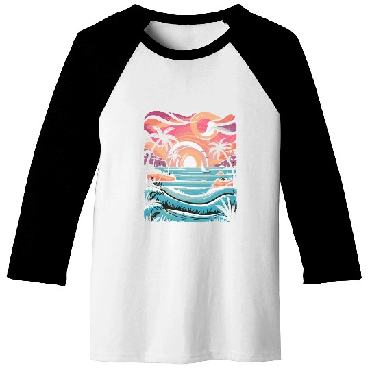 Azure Embrace Mediterranean Dreamscapes Baseball Tees