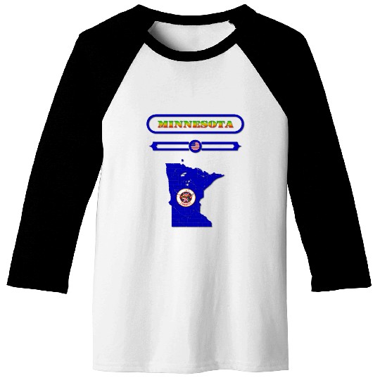 MINNESOTA MAP, MINNESOTA, USA. SAMER BRASIL Baseball Tees