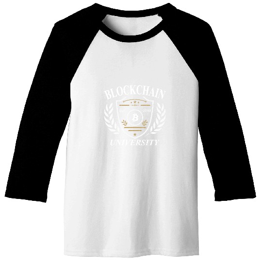 University of Blockchain Bitcoin retro vintage Baseball Tees