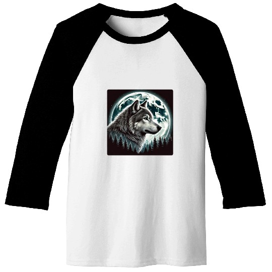 Nature Moon Alpha Cute Wolf Moon nature Baseball Tees