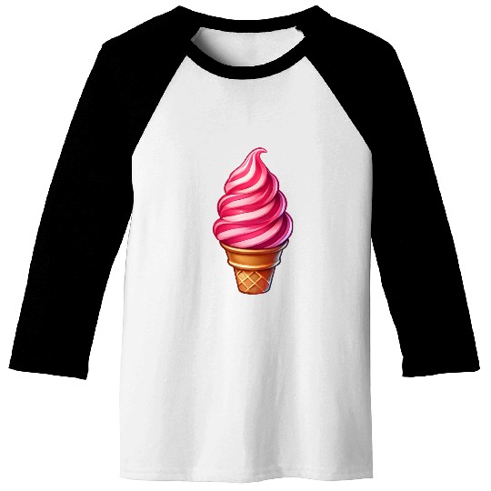 Candy cane ice cream motif in a sweet ice cream Baseball Tees