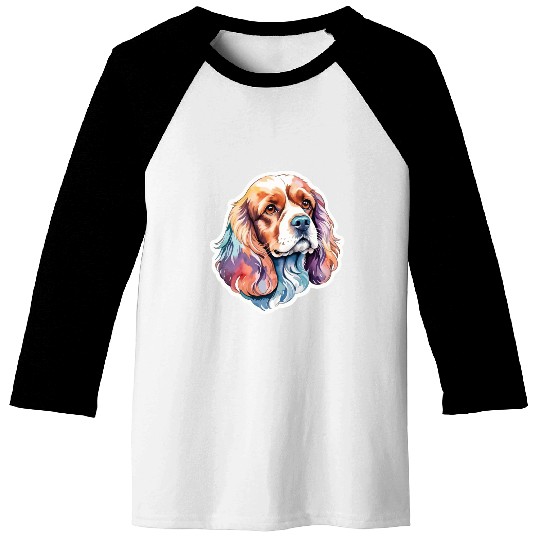 American Cocker Spaniel Watercolor Baseball Tees