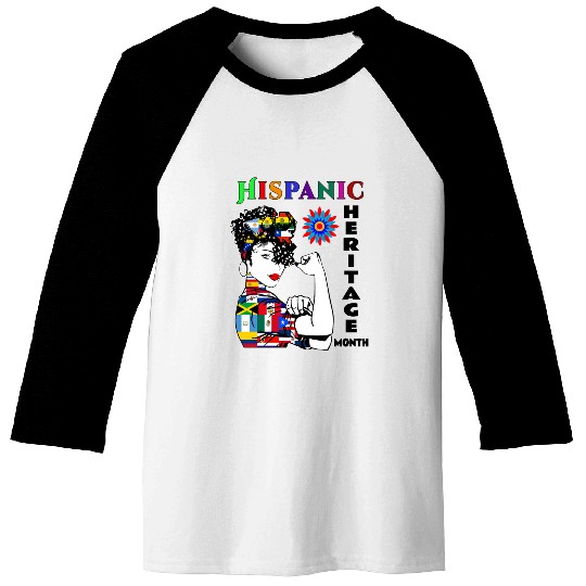 Hispanic Heritage Month Latino Countries Flag Baseball Tees