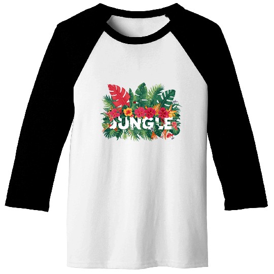 Vibrant Jungle Tropical Exotic Botanical Baseball Tees
