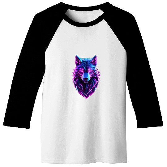 Neon Wolf Lights Baseball Tees