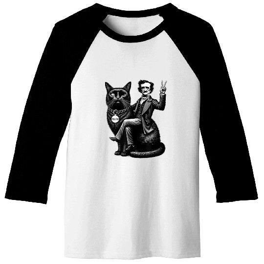 Edgar Allan Poe Riding Baseball Tees