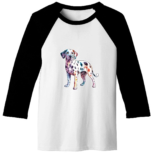 Dalmatian Dog Watercolor Baseball Tees