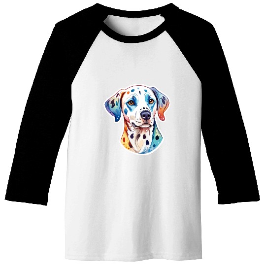 Dalmatian Dog Watercolor Baseball Tees