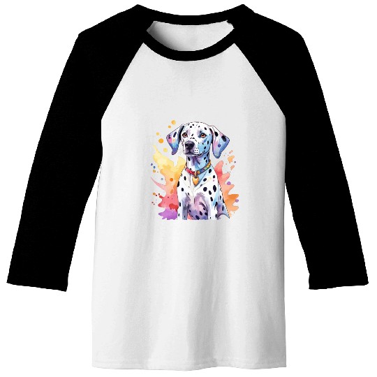 Dalmatian Dog Watercolor Baseball Tees