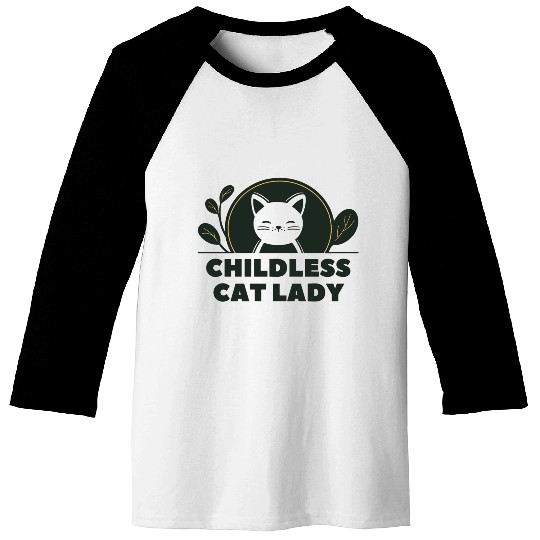 childless cat lady Baseball Tees
