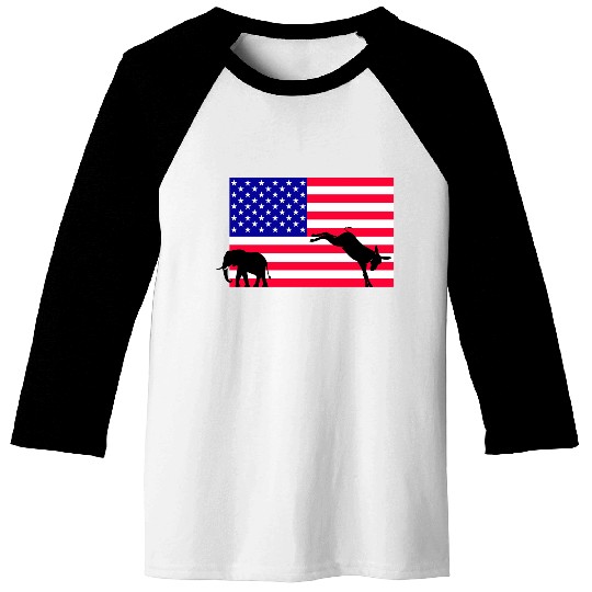 Donkey kicking out the elephant, US Election 2024 Baseball Tees