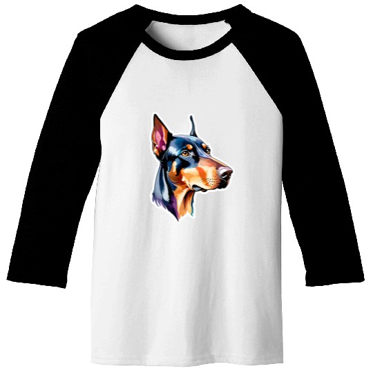 Dobermann Watercolor Baseball Tees