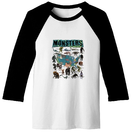 Cryptid Monsters Folklore Creature Cryptozoology Baseball Tees