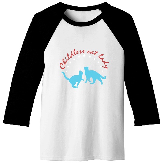 Vintage And Retro Funny Childless Cat Lady Baseball Tees