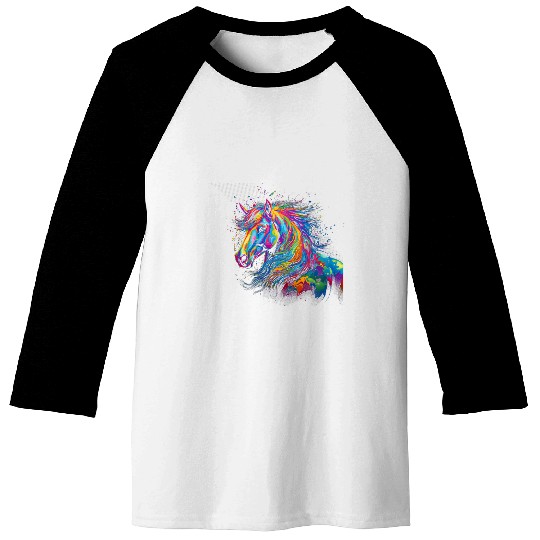Color burst horse Baseball Tees