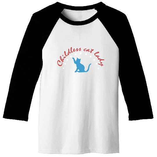 Vintage And Retro Funny Childless Cat Lady Baseball Tees