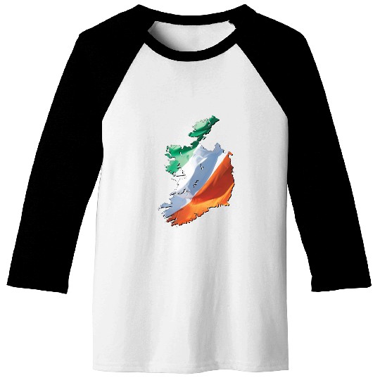 Ireland | Real Flag | Flag Map Baseball Tees