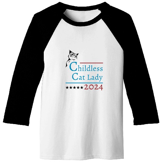 "Childless Cat Lady" Kamala Harris 2024 Baseball Tees