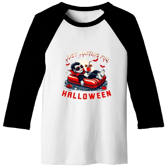 Just Waiting For Halloween Relax Summer Vampire Baseball Tees