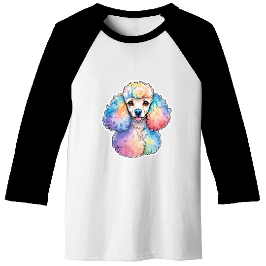 Poodle Watercolor Baseball Tees