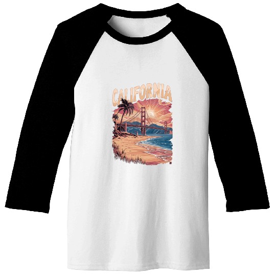 CALIFORNIA GOLDEN GATE BRIDGE BAY AREA Baseball Tees