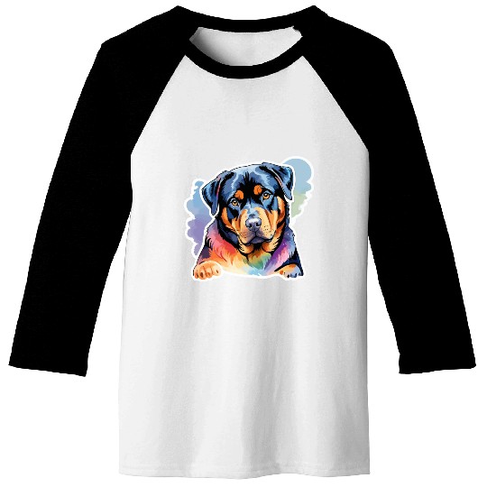 Rottweiler Watercolor Baseball Tees