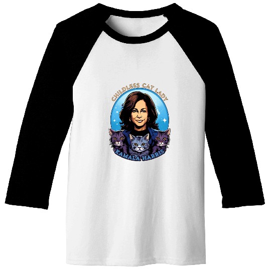Childless Cat Lady Kamala Harris Baseball Tees