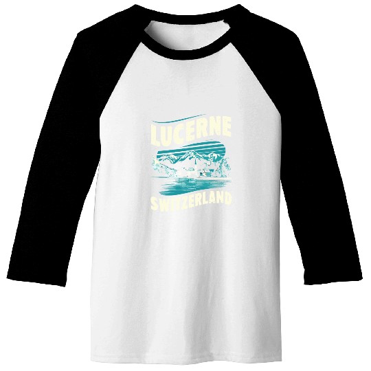 Lucerne Switzerland Souvenir Scenic Mountains Baseball Tees